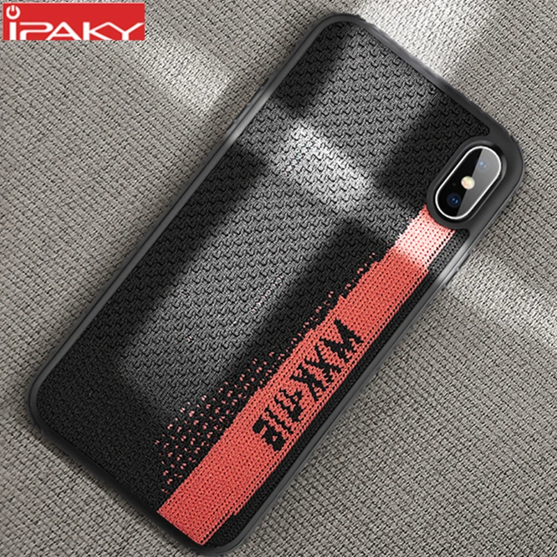 Чехол IPAKY из ткани в спортивном стиле для iPhone Xs противоударный армированный