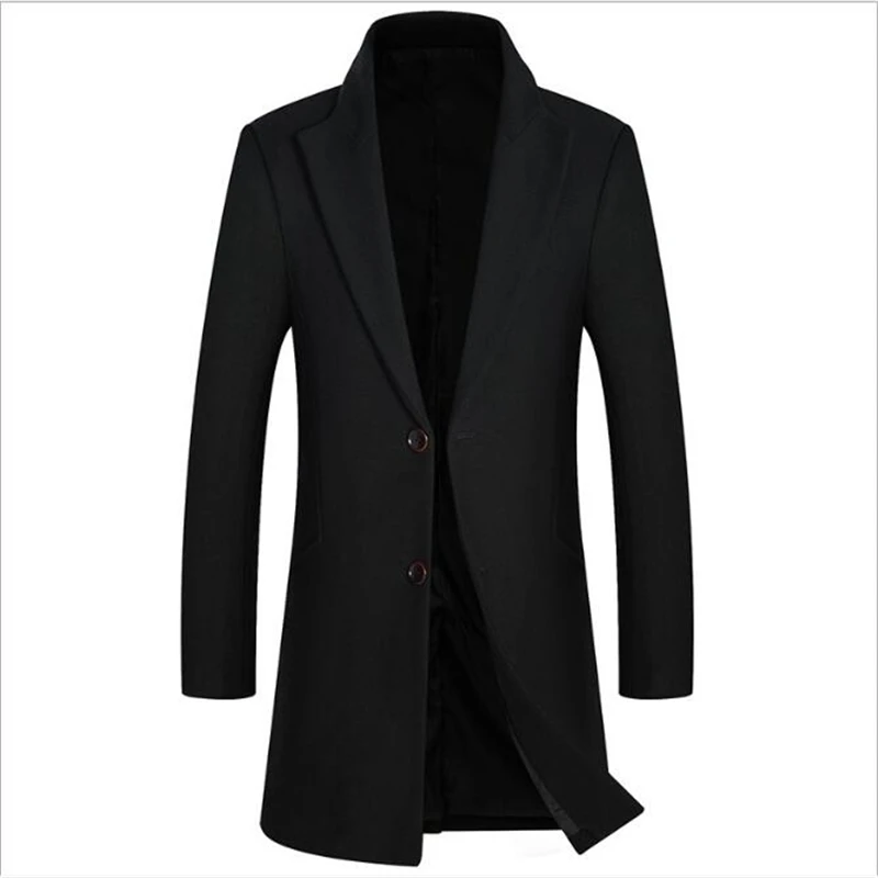 Новое зимнее шерстяное пальто для мужчин s утолщение тела ремонт длинные шерстяные пальто для мужчин s шерстяная верхняя одежда, пальто для мужчин повседневное пальто