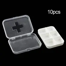Лучшее качество 10 шт. портативный 6 слот пластиковые таблетки емкость для лекарств прозрачная коробка дорожный органайзер для лекарств лоток чехол для хранения