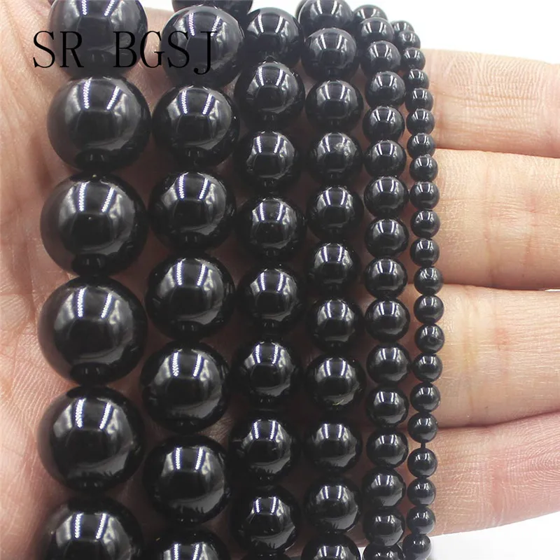 

Free Shipping 4 6 8 10 12 14mm 3A Black Tourmaline Gems Genuine Natural Round Beads Stone Loose Beads Strand 15"