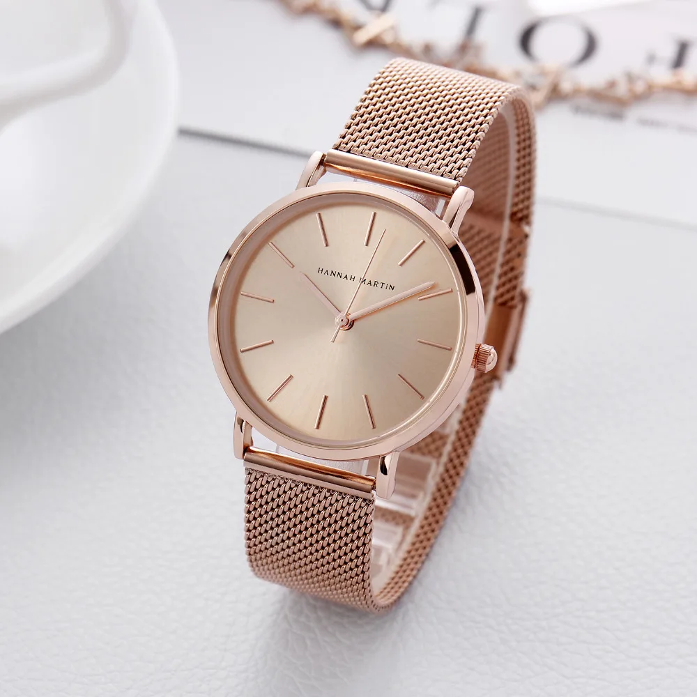 2018 New Style Bracelet Japan Quartz Movement Stainless Steel Mesh Band Women Watch Waterproof Full Rose Gold Lady Watch 36mm
