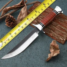 FB01B ковка охотничьи фиксированные ножи, 5Cr15Mov лезвие цвет деревянной ручкой тактический нож, Походный нож для выживания