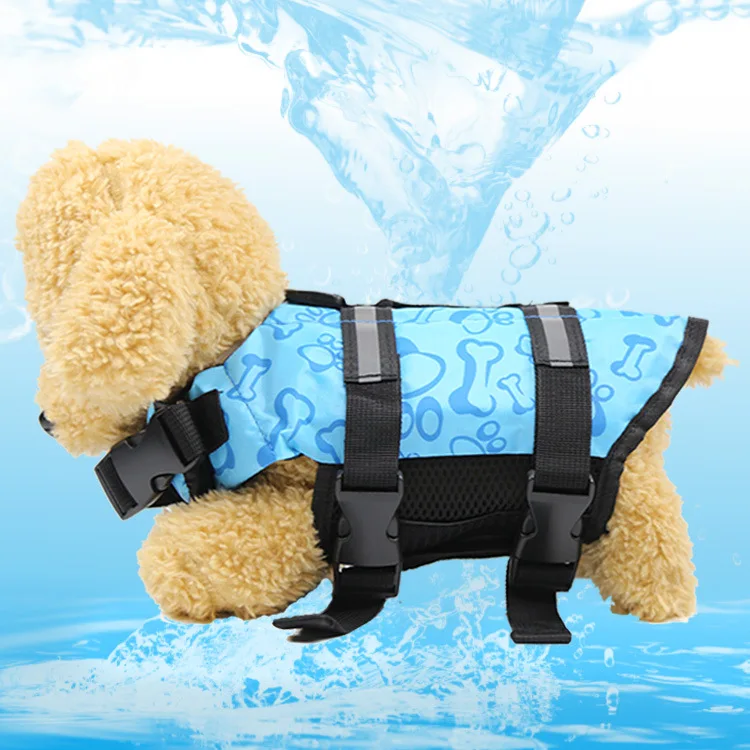 4 цвета Щенок Чихуахуа спасательная одежда для плавания безопасная одежда жилет купальный костюм Открытый Собака поплавок собачка спасательный жилет жилеты - Цвет: blue