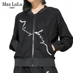 Max LuLu 2019 осенние модные европейские Стильные уличные женские свободные пиджаки женские повседневные куртки с принтом в стиле панк короткая