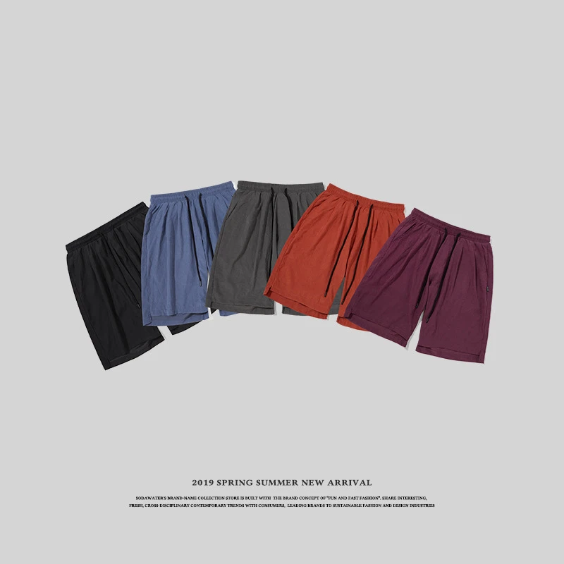 

Harajuku Solid Elastic Shorts Men High Street Drawstring Men's Skateboard Shorts Hip Hop Casual Summer New Brand Male Shorts