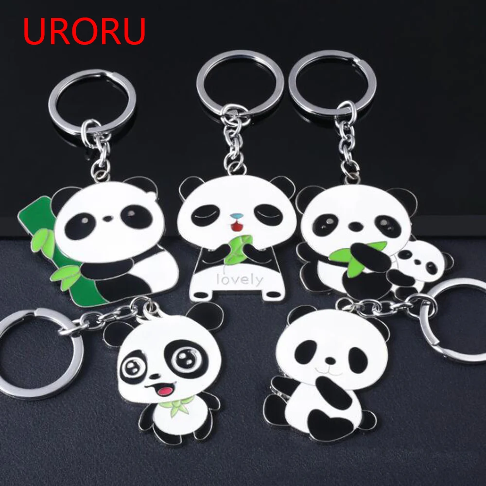 URORU 1PCS Chic Cute Alloy Panda Keychain Keyring Bag Pendant Key For