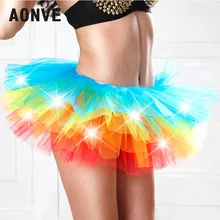 AONVE новая мода красочные мини свет юбки юбка-пачка для вечерние клуб сетка шелк плиссированные короткие юбки