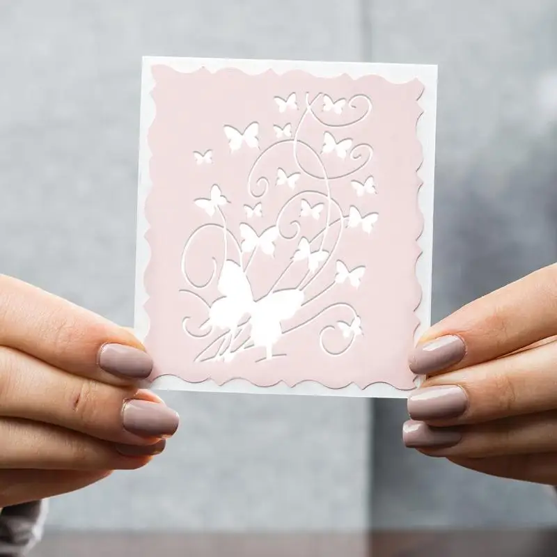 

DIY Plastic Scrapbooking Embossing Template Folder Stencil Cake Decorating Tool for Album Paper Photo Card