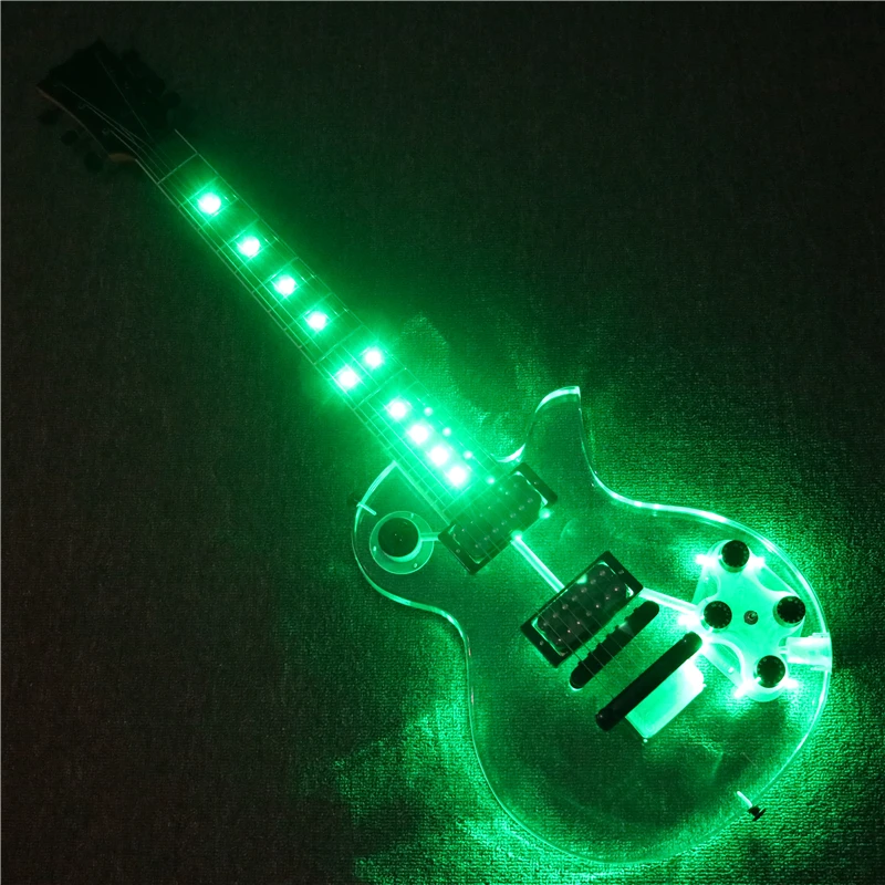 

Afanti Music 7 strings Acrylic Body Super Electric guitar with Green LED lights (PAG-110S)