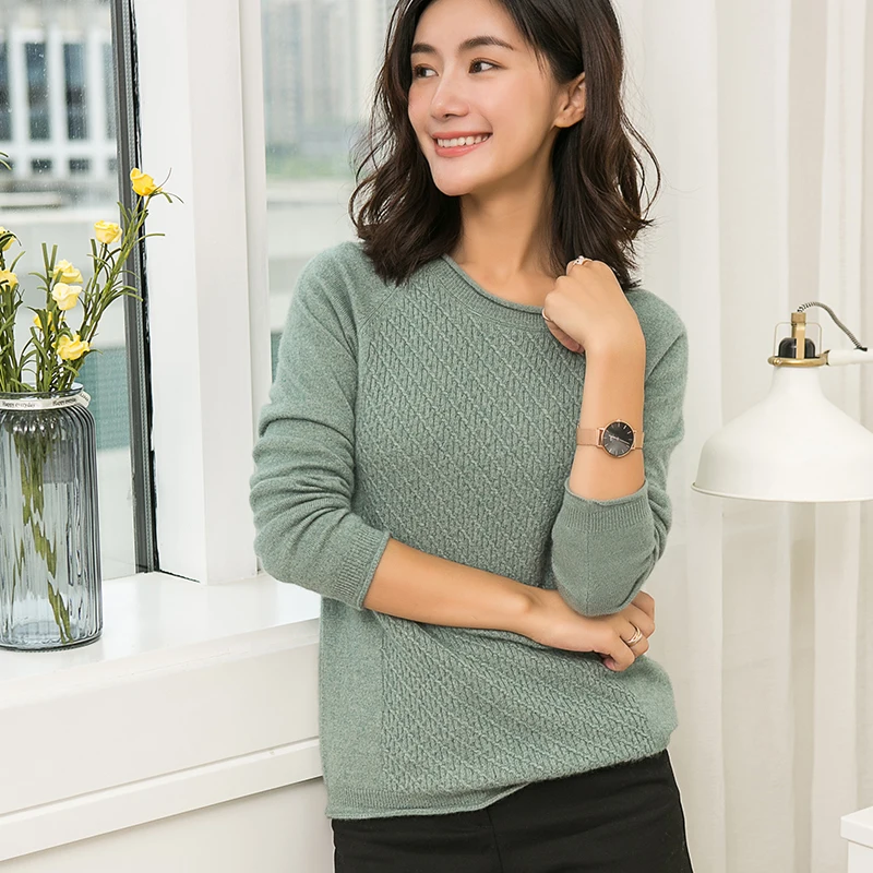 adohon 2018 womens winter Cashmere sweaters and auntmun women knitted Pullovers High Quality Warm Female Oneck Solid Casual
