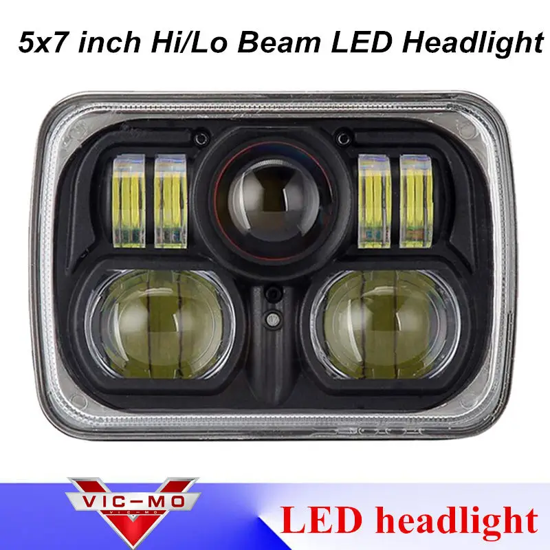 1pcs 5x7inch LED Rectangular Headlight Driving Light for Jeep Cherokee XJ Trucks 7x5 Led