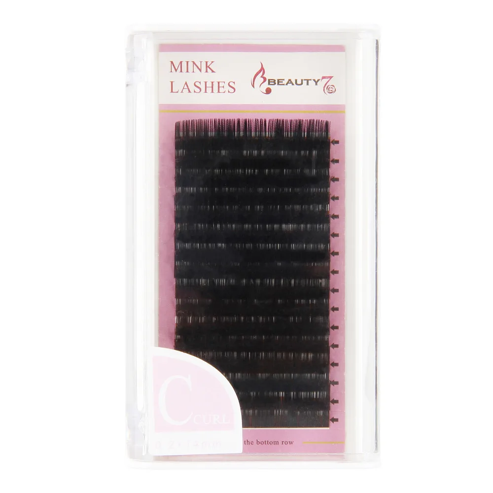 

BEAUTY7 10Pcs 10mm*0.2mm C Curl Makeup Eyelashes Individual Lashes False Eyelashes Handmade Mink Lashes for Eyelashes Extension