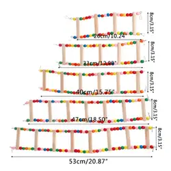 Попугай лестница восхождение окунь стенд держатель игрушечные лошадки Pet товары для птиц попугай хомяк качели красочные бусины натуральн