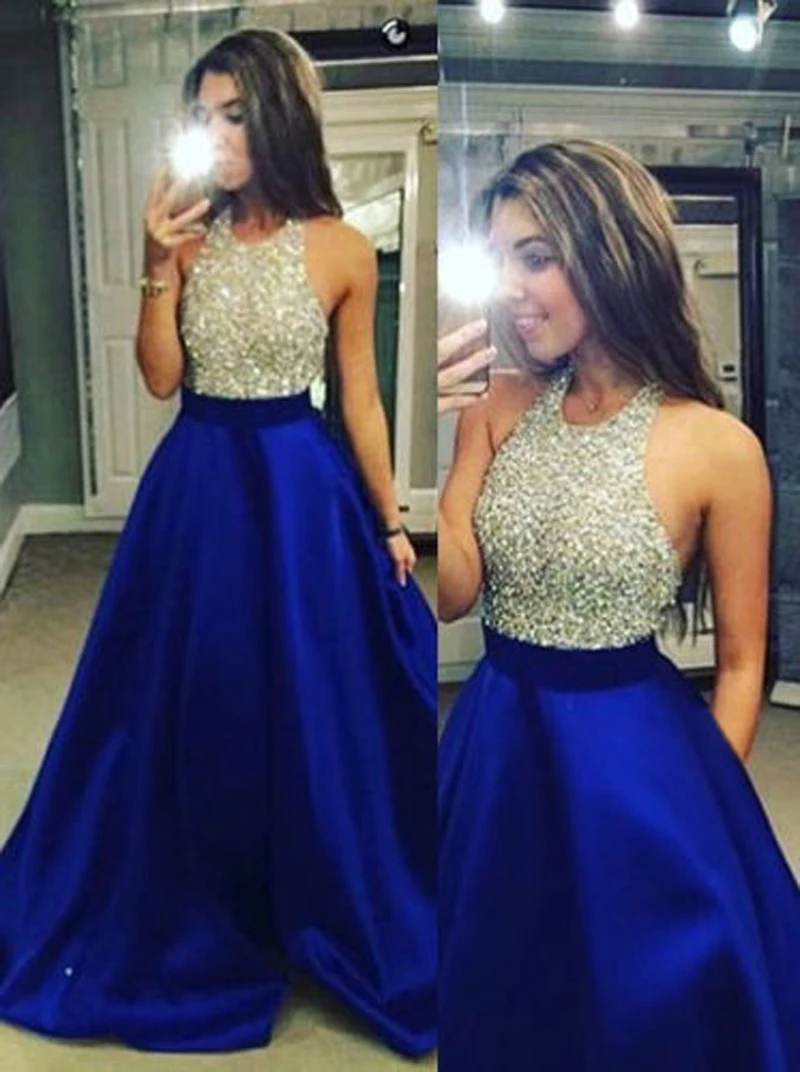 

New Fashion Sexy Women Formal Prom Long Sequin Dress Evening Party Sleeveless O-Neck Long Dress
