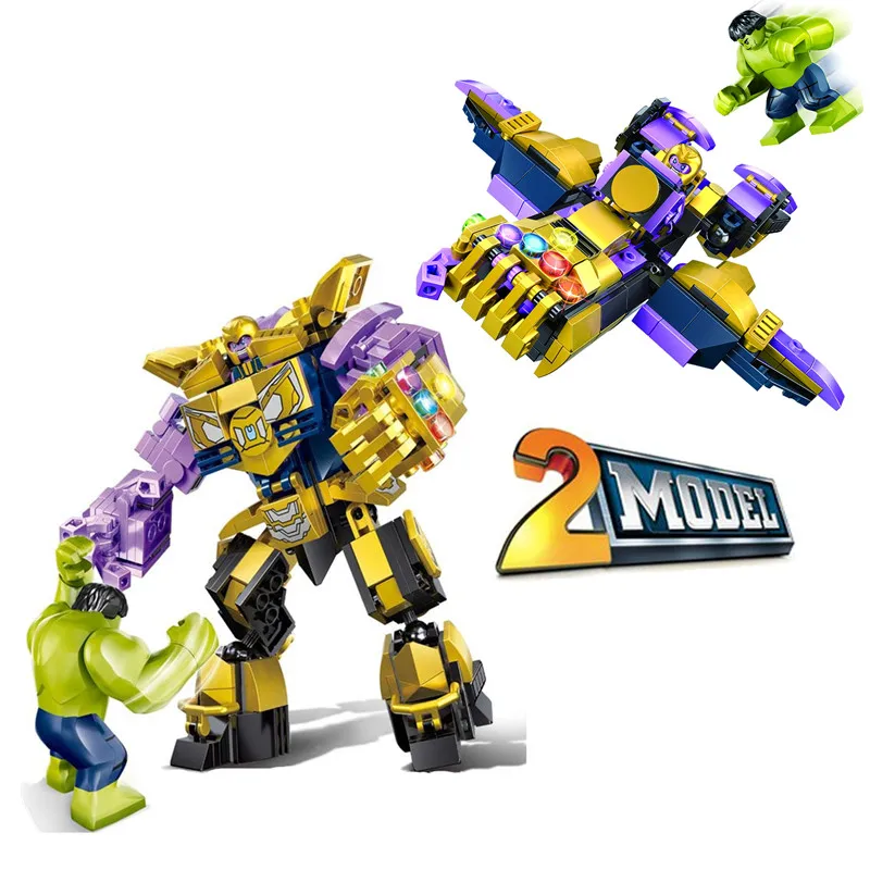 

2019 Marvel Avengers Endgame Super Heroes Thanos Mech 2 In 1 Model Figures Building Blocks Bricks Toys Gift Compatible With Lego