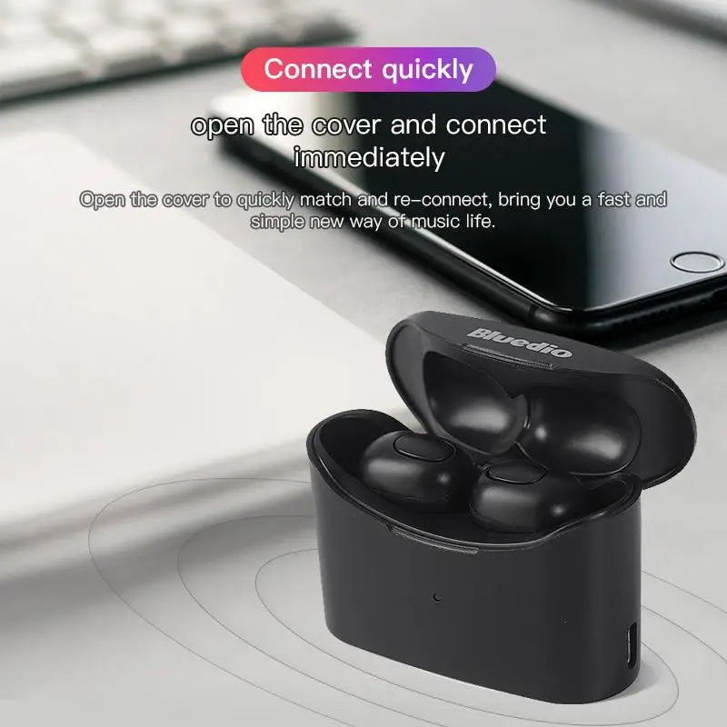 Bluedio беспроводные Bluetooth наушники для телефона T-Elf Tws стерео спортивные наушники гарнитура с зарядным устройством Встроенный микрофон