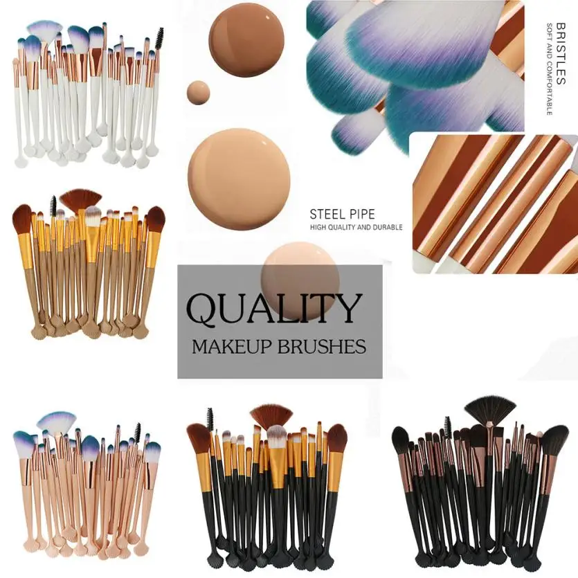 

High Quality 20pcs 15 Colors Cosmetic Makeup Brushes Sets Blusher Eye Shadow Professional Brushes Kit Pincel Maquiagem 40p1211