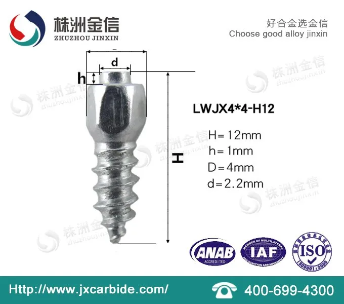 Карбид вольфрама шины Снежный лед шпильки JX4 * 4-H12/3000 шт с ручной/10 шт и установочный инструмент/20 шт