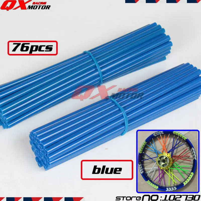 Universal Blue Plastic Rim spoke skins covers For YZ YZF WR 85 125 250