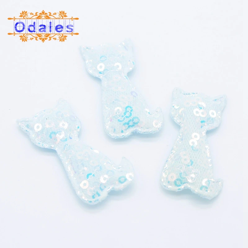 24 шт. Kawaii Cat Bling Appliques Скрапбукинг мягкие Патчи DIY головные уборы зажимы аксессуары головной убор стикеры поставки - Цвет: Lake Blue