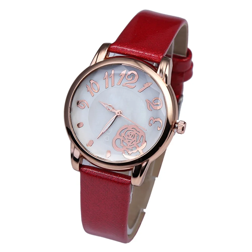 Women's Fashion Casual PU Leather Strap Analog Quartz Beautiful Dial with A Flower For 2018 Ladies Fashion Clock Women's Fashion Casual PU Leather Strap Analog Quartz Beautiful Dial with A Flower For 2018 Ladies Fashion Clock