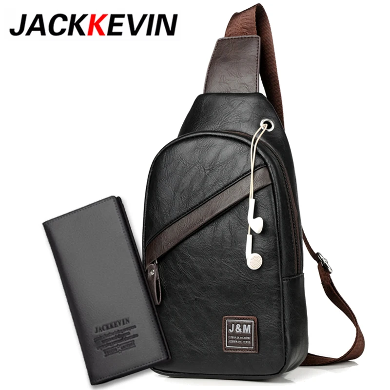 JackKevin знаменитый бренд водонепроницаемая кожаная мужская нагрудная сумка на