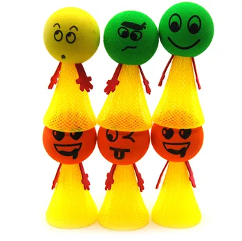 

3Pc For Children Large Bounce Ball Toys Gifts Educational Game Expressions Push&Down Hip Hop Jumping Doll Toys