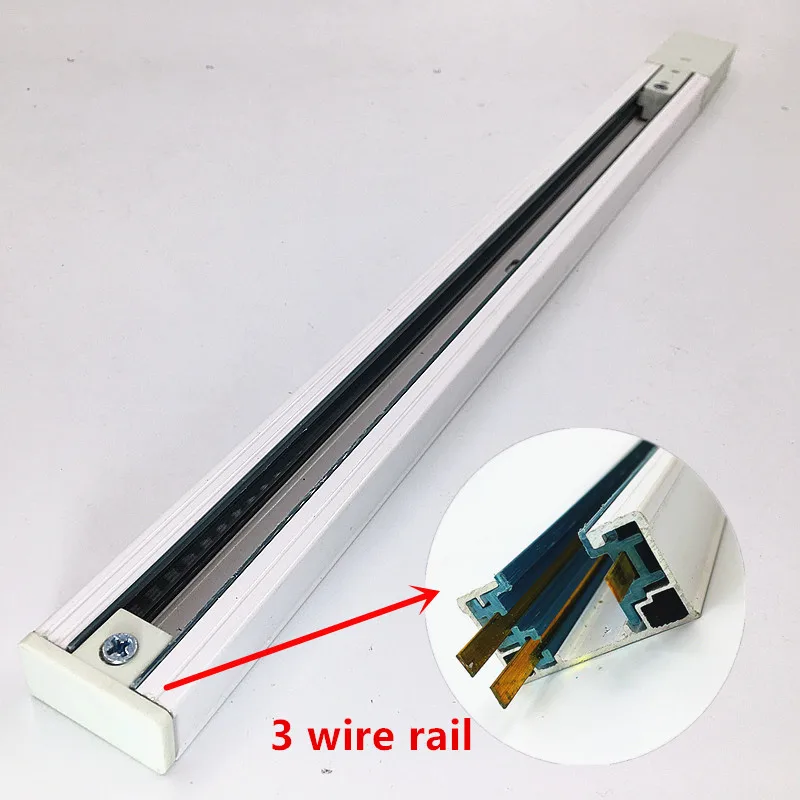 1 m Светодиодный лампа, крепление к рейке 2 3 провод 1 метр трек светильник направляющей для дорожные светильники Универсальные рельсы толстые Алюминий 4 штуки в партии - Испускаемый цвет: 3 wire rail