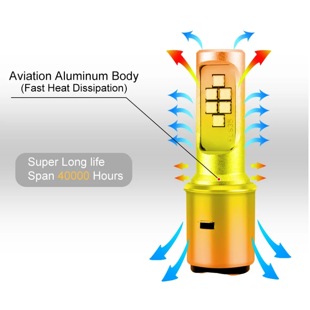 H6 мотоциклетные передние фары BA20D светодиодные лампы 12SMD 1200LM Hi low Противотуманные