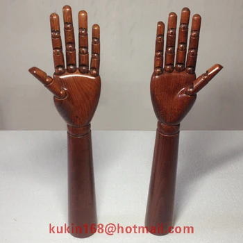 

Wooden mannequin hand with flexible joints, Jewelry display hand