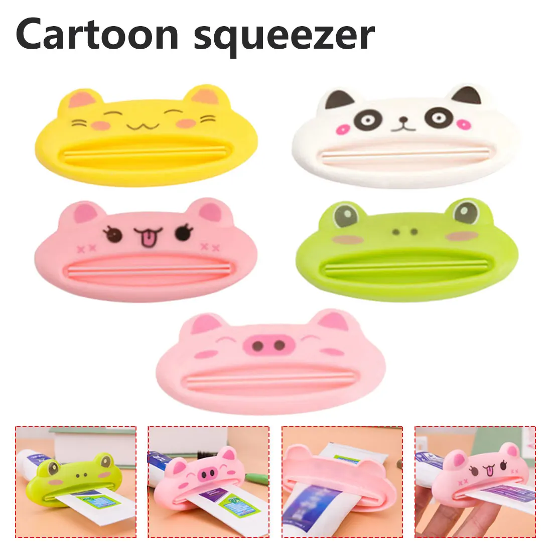 

Home Tube Rolling Holder Toothpaste Squeezer Easy Multifunction Cute Animal Cartoon Toothpaste Dispenser Bathroom Products