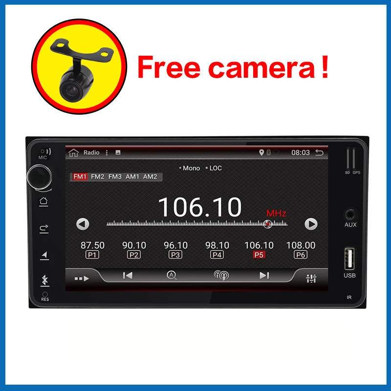 

16GB ROM Android 7.1 2019 new 2 DIN Car DVD GPS PlayerFor Toyota auto radio double din with GPS,BT,Steering wheel control