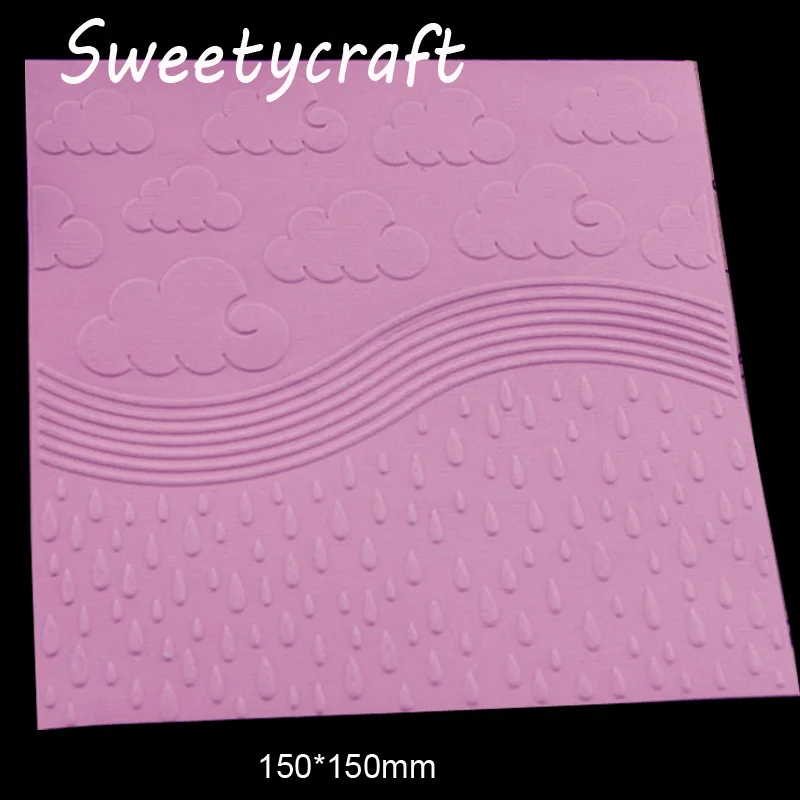 

15*15cm Cloud Waterdrop Textured Embossing Folder Plastic Card Making Stamps Scrapbooking Paper Craft Supplies Folders Album DIY