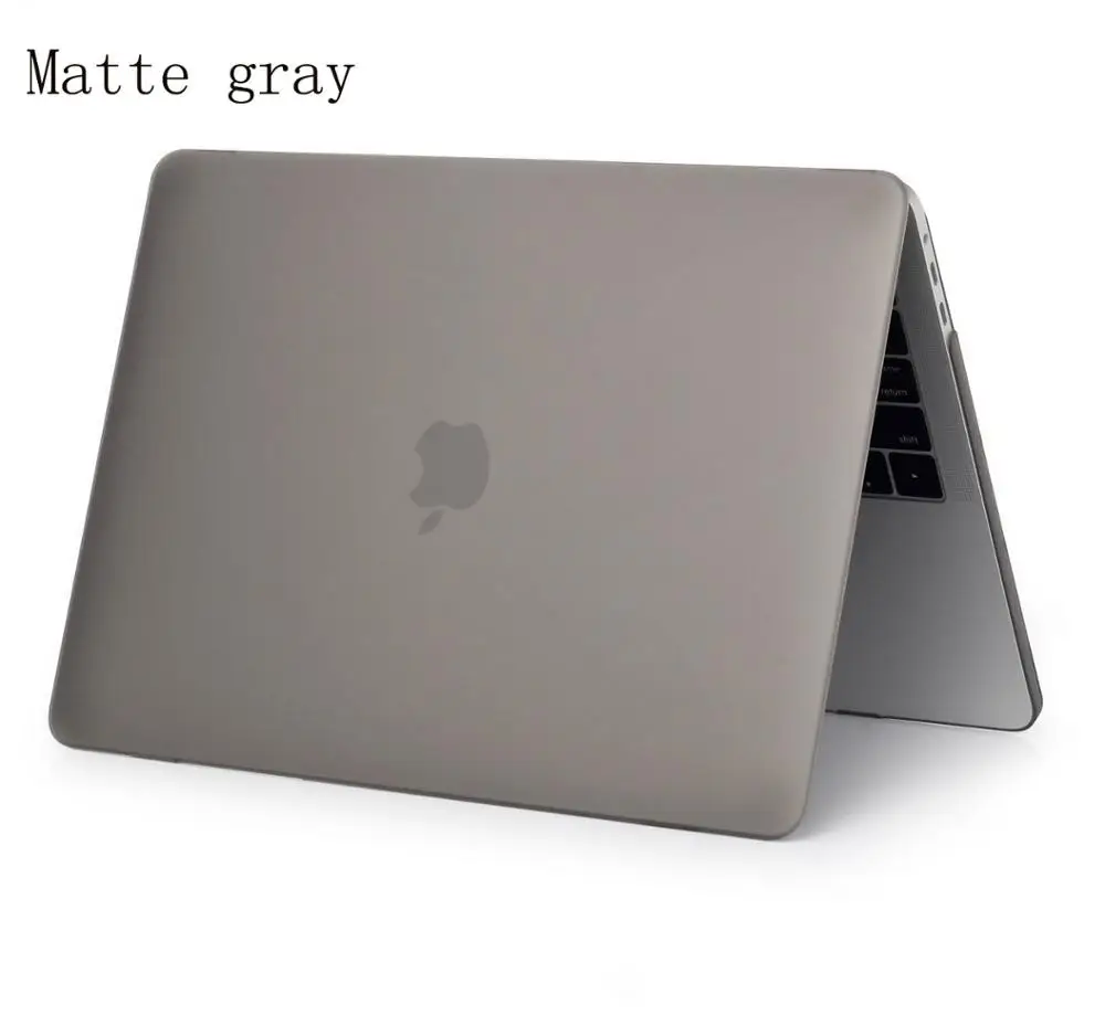 Matte gray Матовый чехол для Apple Macbook Air Pro retina 11 12 13 15 дюймов сумка для ноутбука, для Macbook pro 13 чехол New Air 13 A1932 - Цвет: Matte gray