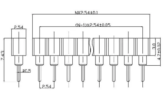 5 шт. 1x40 контактный 2 54 круглый гнездовой штырьковый коннектор|female pin header|connector