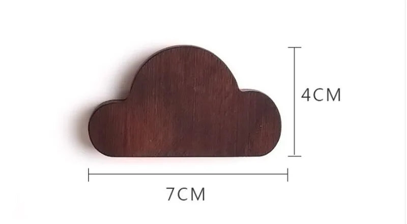 2 шт. деревянный облако магнетизм вешалка для ключей многофункциональный магнитный корм винтажное домашнее декорированное пальто Крючки-вешалки лучшие подарки для детей - Цвет: Walnut