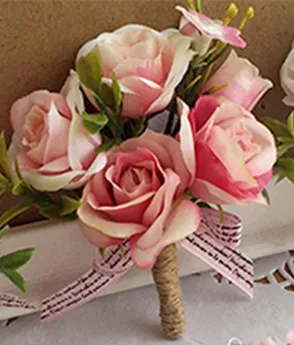 YO CHO Morbidezza стильный браслет-корсаж на запястье для подружки невесты, сестер, цветы на руку, для свадебной вечеринки, невесты, жениха, выпускного, страстная Роза - Цвет: 1 piece corsage
