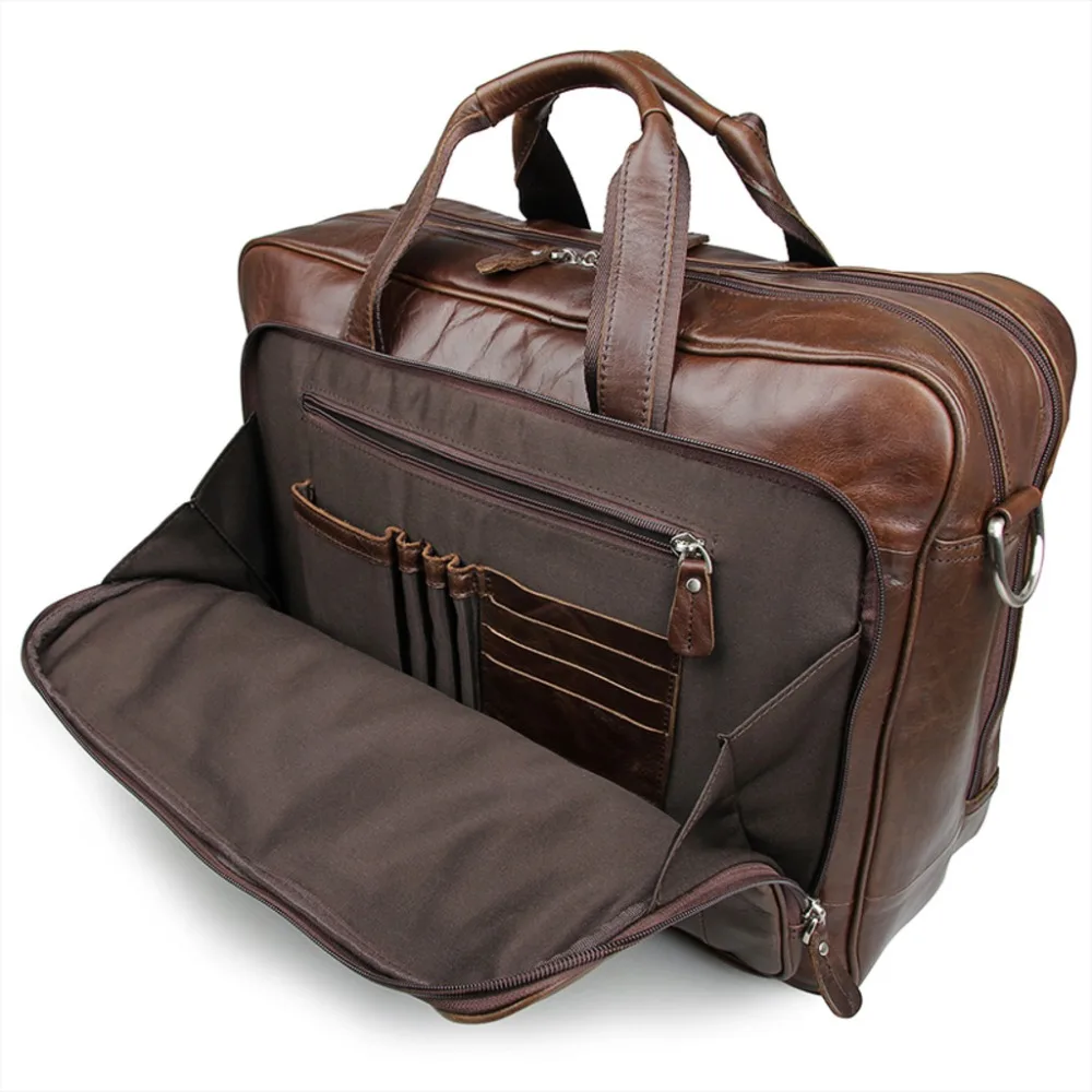 Коричневая сумка из натуральной кожи, мужской модный портфель, сумка для ноутбука, деловая дорожная сумка, сумка-мессенджер 7320C