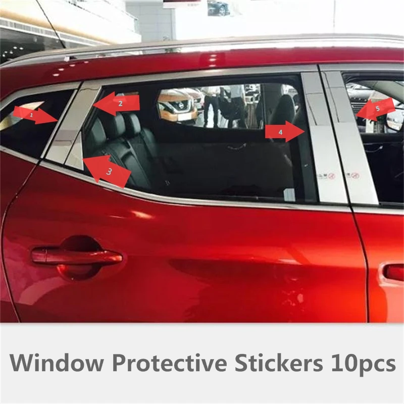 For Nissan Qashqai Window 3D Stickers Cover Protector Trim Auto Parts
