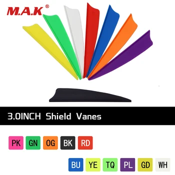 

60/pcs 11/Color 2/3 Inches Sheild Plastic Feather Arrow Vanes DIY Arrow for Outdoor Archery Hunting Shooting