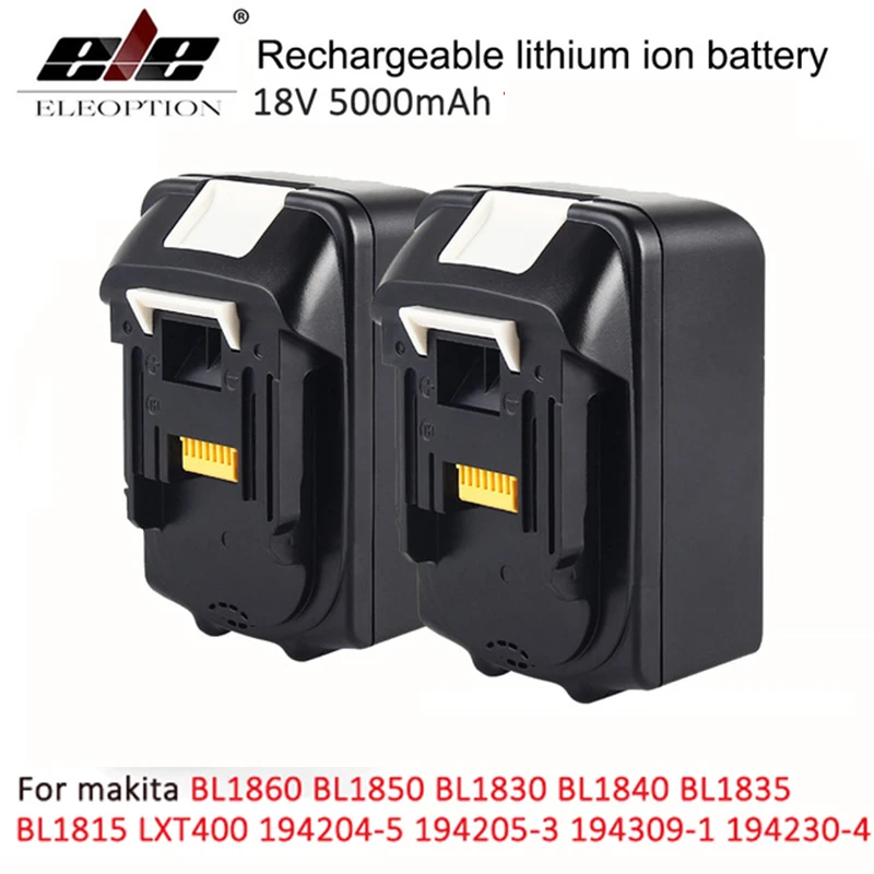 

2x For Makita BL1850 18V Battery 5000mAh Rechargeable Lithium-ion Li-ion Power Tools Batteries for Makita BL1840 BL1830
