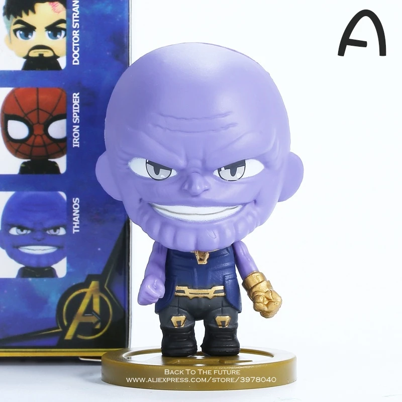 Disney Marvel Мстители Железный человек Халк танос Доктор Стрэндж 6 стиль Q версия фигурка Аниме Коллекция фигурка игрушка модель - Цвет: Thanos no box