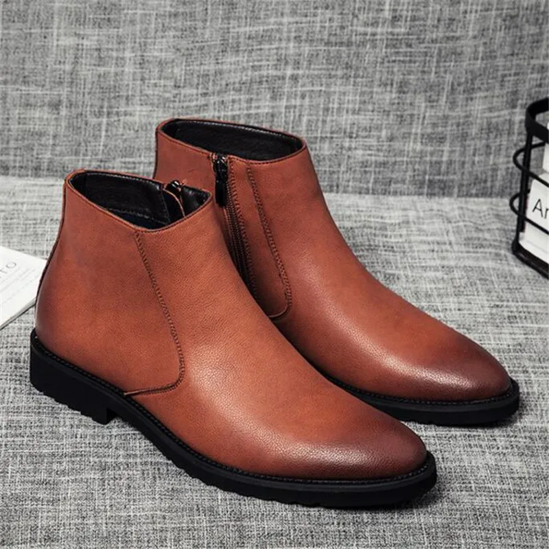 New autumn and winter men's casual riding boots low to ...