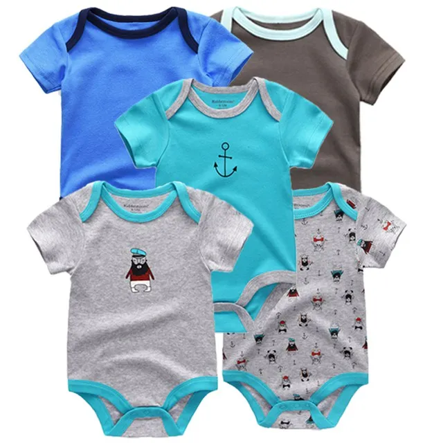 5 Pcs/Lot High Quality infant Baby clothes Character Short Clothing Set