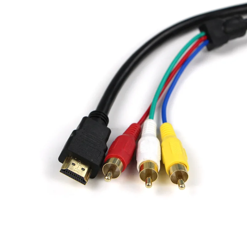 100 шт. 5 футов 1 м HDMI в 3 RCA видео AV тв композитный адаптер конвертер 3RCA RGB кабель для
