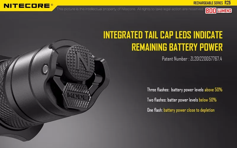 Nitecore R25 Rechargeable Tactical Flashlight (26)