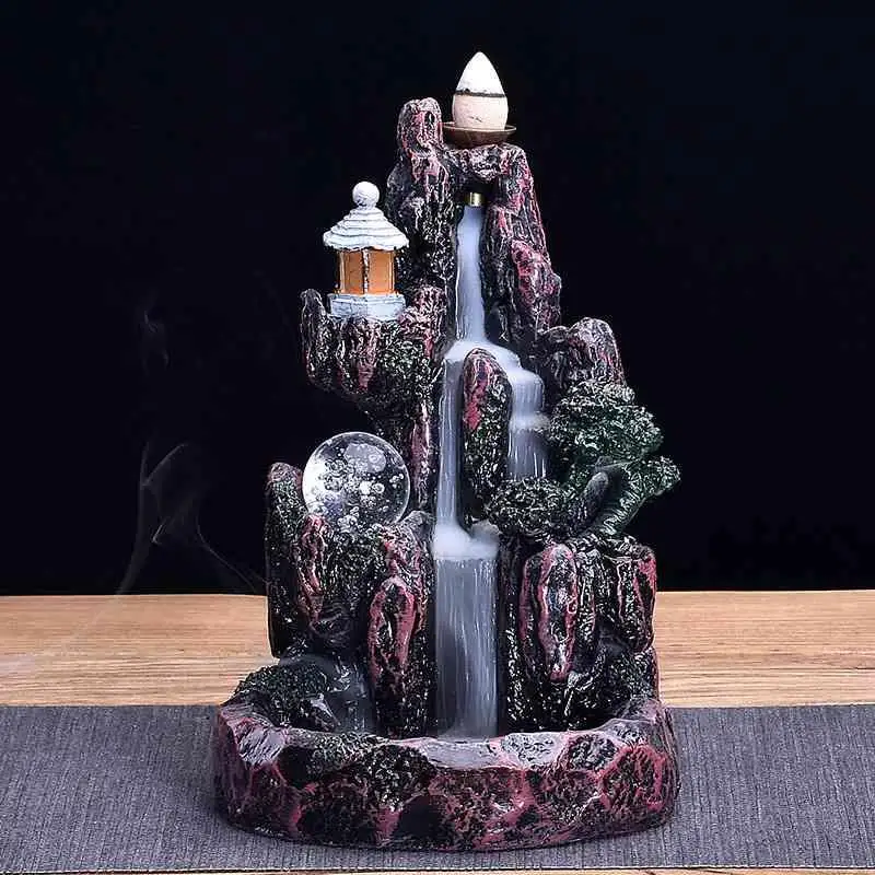 Resin Mountain River Handicraft Incense Holder Rockery Backflow Incense