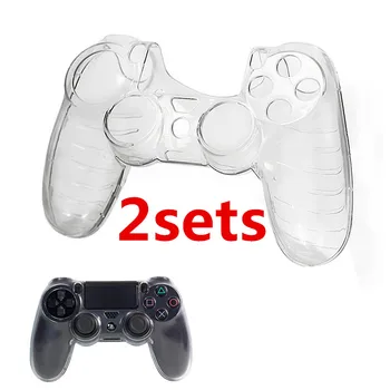 

2pcs Replacement Clear Crystal Shell Housing Case Cover Front Back Protective for Sony Playstation 4 PS4 DualShock 4 Controller