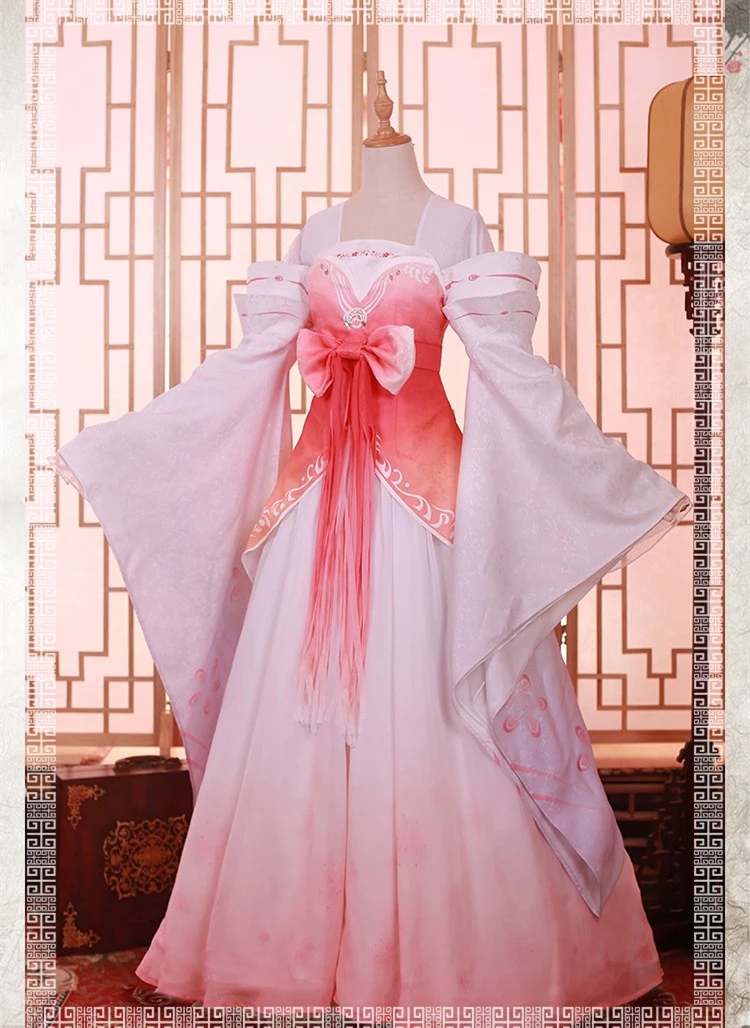 

2019 Anime Vocaloid Miku Luka Luo Tianyi Peach Blossom Chinese Style Dresses Cosplay Costume O