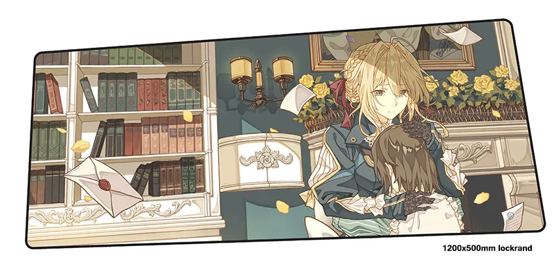 Violet evergarden коврик для мыши 1200x500 мм коврики для мыши HD Печать игровой коврик для мыши геймер дешевый персонализированные коврики для мыши Клавиатура ПК коврик